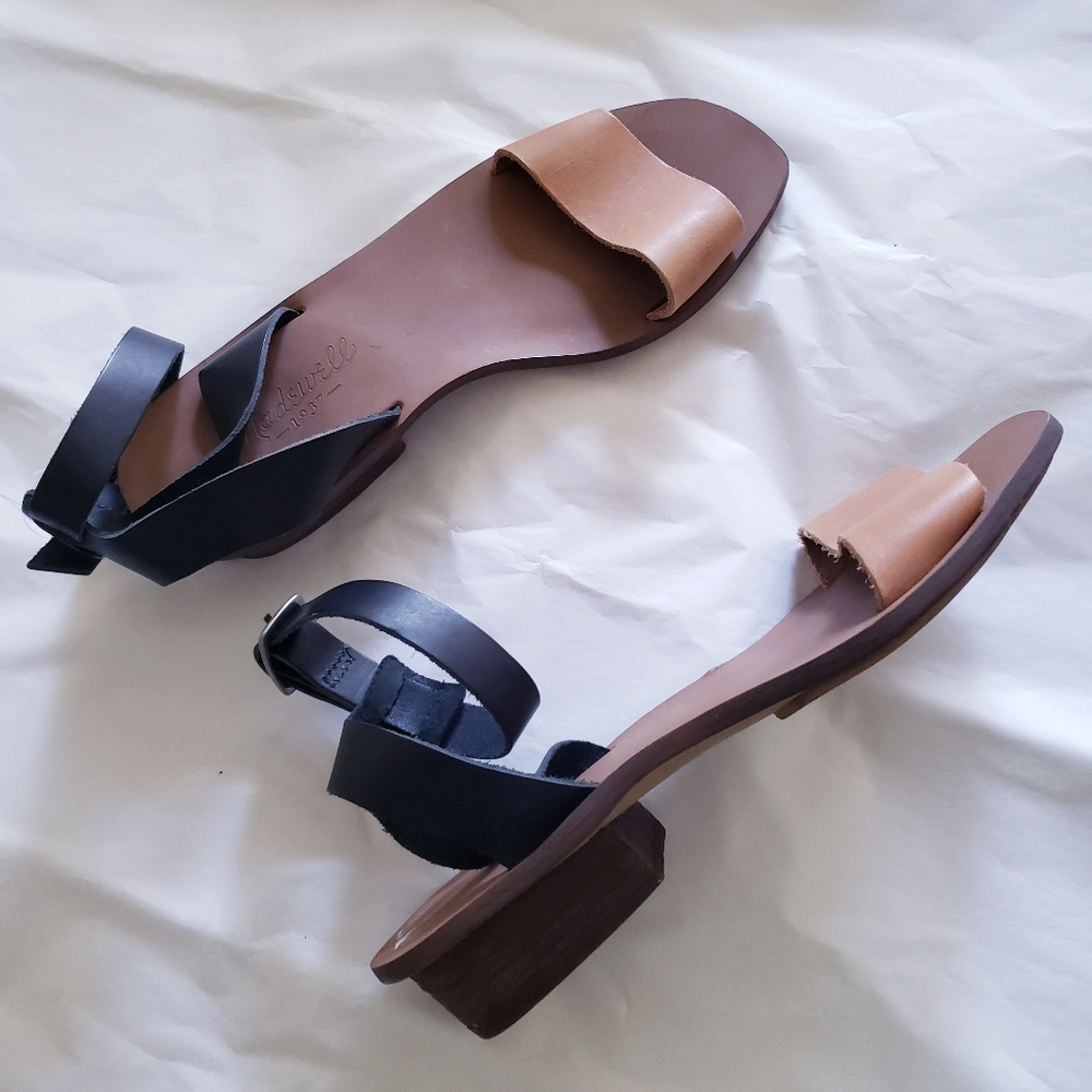 Madewell NWT  Boardwalk Ankle Strap Leather Sandals - 6.5